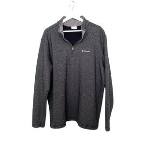 Columbia Quarter Zip Sweater Mens XXL Great Hart Mtn. Heather Black
